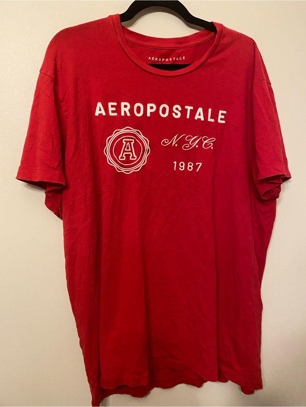 Aeropostale Red Short Sleeve Logo Tee